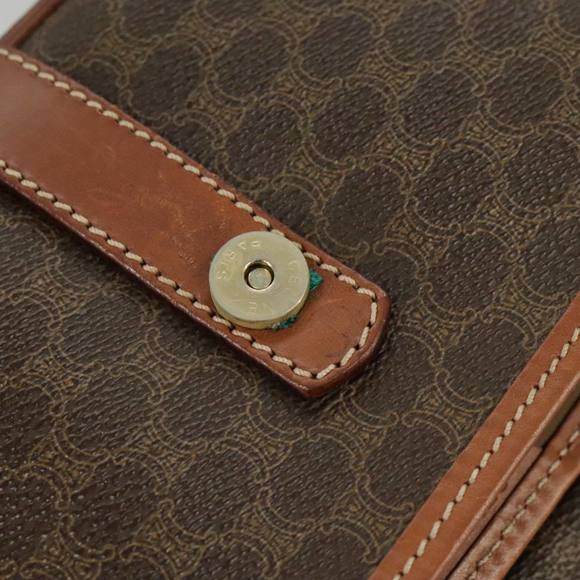 CELINE Macadam Canvas Shoulder Bag PVC Leather Brown Gold Auth 100176 - Picture 10 of 16